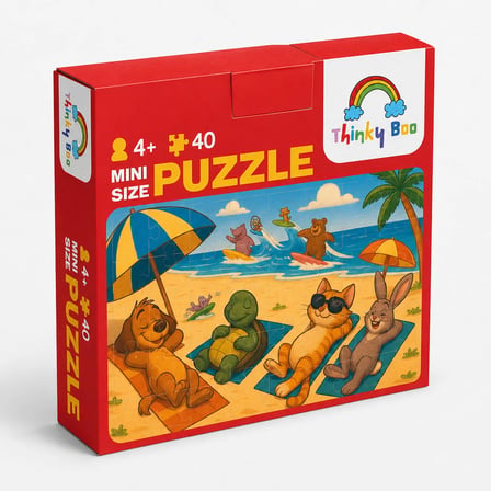 Yaz Tatili Mini Puzzle 40 Parça 3-7 Yaş Eğitici Çocuk Puzzle Yapboz