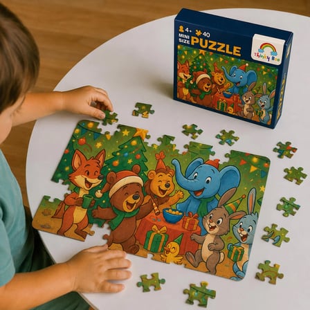 Yılbaşı Partisi Mini Puzzle 40 Parça 3-7 Yaş Eğitici Çocuk Puzzle Yapboz