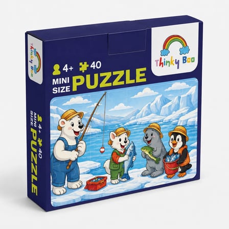 Balıkçılar Mini Puzzle 40 Parça 3-7 Yaş Eğitici Çocuk Puzzle Yapboz