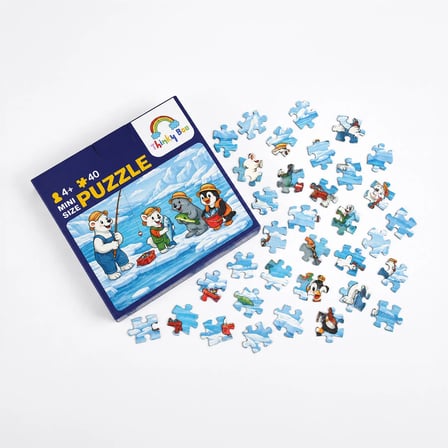 Balıkçılar Mini Puzzle 40 Parça 3-7 Yaş Eğitici Çocuk Puzzle Yapboz