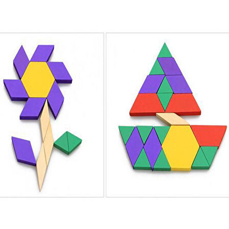 TANGRAM SETİ 125 PARÇA AHŞAP PUZZLE BLOCK