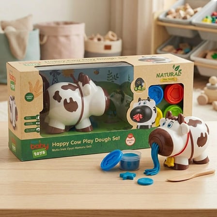 baby toys Mutlu İnek Natural Oyun Hamuru Seti