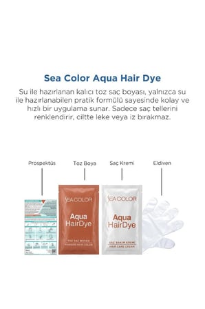 Sea Color Aqua Hair Dye Vegan & Amonyaksız Su İle Aktive Edilen Kalıcı Saç Boyası Toz 6.0 Açık Kumral