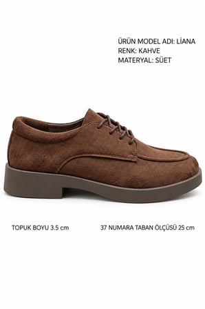 Liana Süet Görünümlü Bağcıklı Kadın Loafer