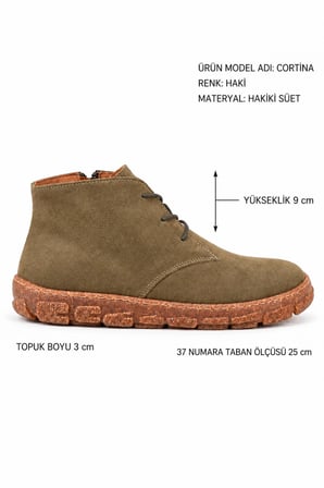 Cortina Hakiki Deri Bağcıklı Kadın Bot