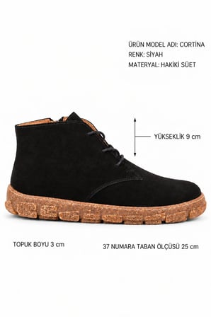 Cortina Hakiki Deri Bağcıklı Kadın Bot