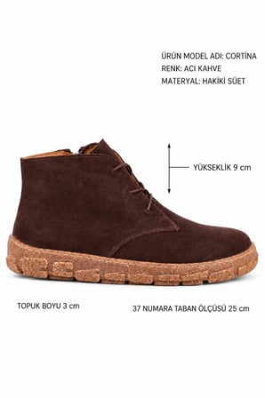 Cortina Hakiki Deri Bağcıklı Kadın Bot