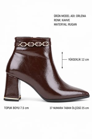 Orlena Zincir Detaylı Kadın Topuklu Bot