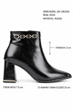 Orlena Zincir Detaylı Kadın Topuklu Bot