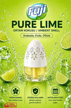 Ilgaz Fuji Limon Kokulu Araç, WC, Oda ve Ortam Kokusu 100 ml | Pure Lime Kalıcı Kavanoz Koku