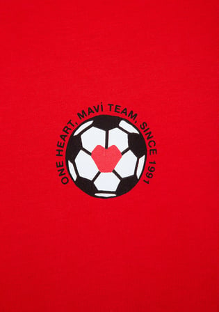 Team Mavi Futbol Koleksiyonu Baskılı Kırmızı Tişört 0620256-70477