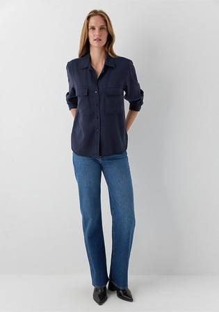 (Tencel TM) Lyocell Lacivert Gömlek 1220415-82318