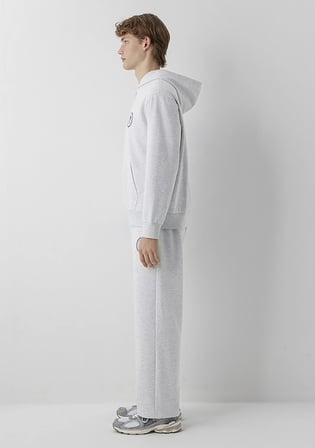 Mavi Logo Baskılı Kapüşonlu Fermuarlı Gri Sweatshirt 0S10682-80196