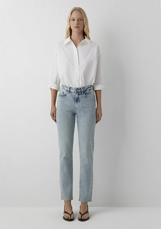 New york Iconic Taşlı Indigo Mavisi Jean Pantolon 101441-A7446