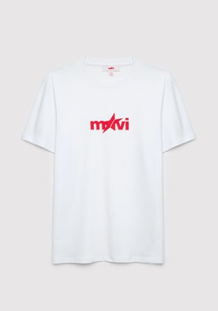 Baskılı Beyaz Tişört