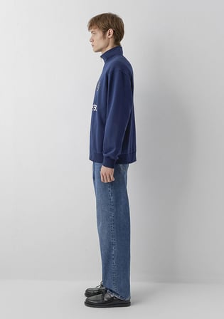MJ Baskılı Dik Yaka Lacivert Sweatshirt 0S10686-82318