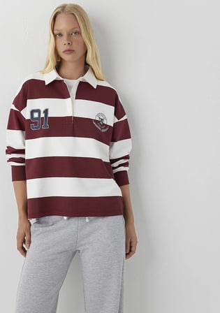 Baskılı Kırmızı Sweatshirt 1S20017-A6891