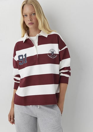 Baskılı Kırmızı Sweatshirt 1S20017-A6891