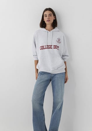 Baskılı Gri Sweatshirt 1S20021-80196