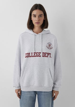 Baskılı Gri Sweatshirt 1S20021-80196