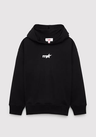 Kapüşonlu Siyah Çocuk Sweatshirt