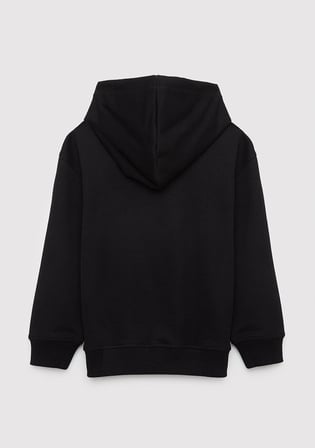 Kapüşonlu Siyah Çocuk Sweatshirt