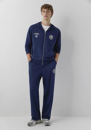 Mavi Logo Baskılı Kapüşonlu Fermuarlı Lacivert Sweatshirt 0S10682-82318