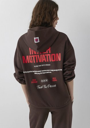 Kapüşonlu Kahverengi Sweatshirt 1S20081-70236