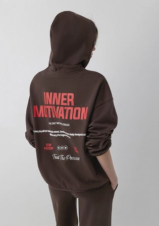 Kapüşonlu Kahverengi Sweatshirt 1S20081-70236