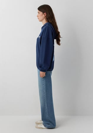 Kapüşonlu Lacivert Sweatshirt 1S20106-70487
