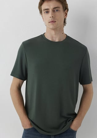 Yeşil Basic Tişört 0620096-71602