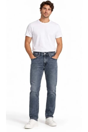 M00351A4232 Marcus Dark Indigo Str Jean Pantolon Erkek Kot Pantolon LACİVERT