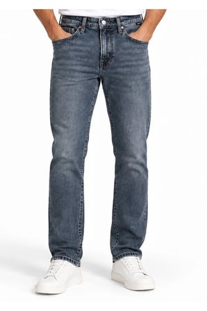 M00351A4232 Marcus Dark Indigo Str Jean Pantolon Erkek Kot Pantolon LACİVERT