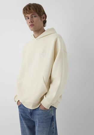 Mavi Logo Kapüşonlu Bej Sweatshirt 0S20036-70072