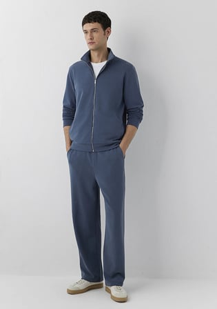 (Tencel™) Modal Karışımlı Fermuarlı Mavi Sweatshirt 0S20042-18790
