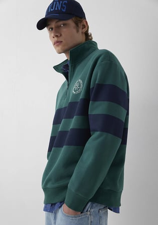 Yarı Fermuarlı Yeşil Sweatshirt 0S20110-71932