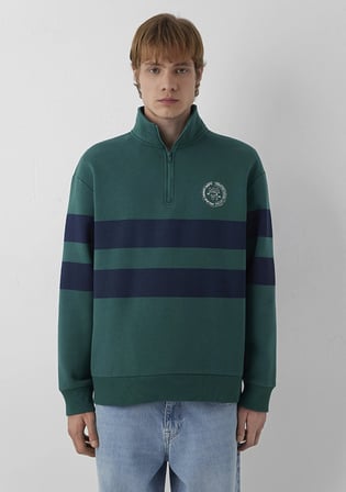 Yarı Fermuarlı Yeşil Sweatshirt 0S20110-71932