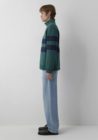 Yarı Fermuarlı Yeşil Sweatshirt 0S20110-71932