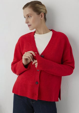 Yün Karışımlı Kırmızı Hırka 1720098-80791