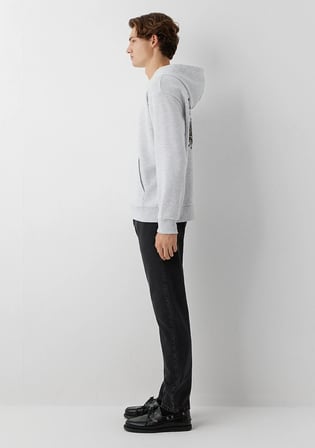 Japonya Temalı Kapüşonlu Gri Sweatshirt 0S20140-80196