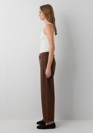 Leila Real Blue Kahverengi Gabardin Pantolon 1010600-A7453
