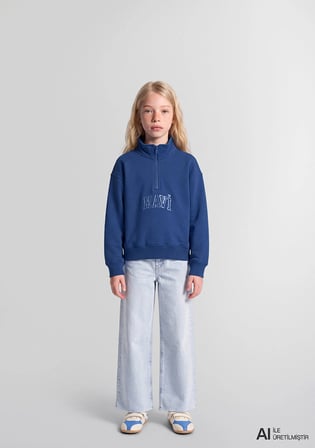 Mavi Logo Baskılı Mavi Sweatshirt 7S20068-70896