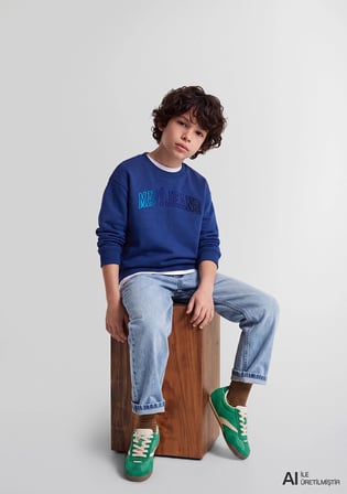 Mavi Logo Baskılı Lacivert Sweatshirt 6S20063-70722