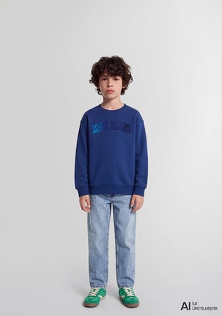 Mavi Logo Baskılı Lacivert Sweatshirt 6S20063-70722