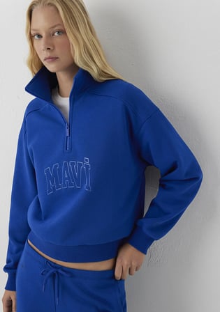 Mavi Logo Baskılı Mavi Sweatshirt 1S20130-70896