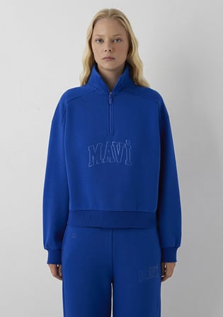 Mavi Logo Baskılı Mavi Sweatshirt 1S20130-70896