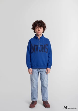 Mavi Logo Baskılı Mavi Sweatshirt 6S20062-70896
