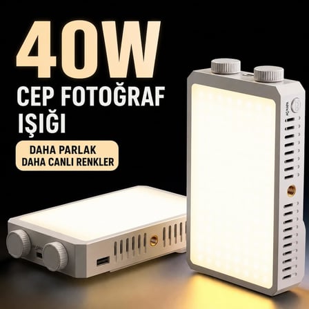 LEVONG 40W LED ENT Cep Fotoğraf Işığı 3000-7000K CRI 95+ Type-C CMD-201