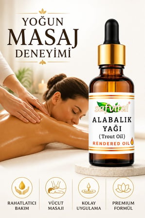 Alabalık Yağı 50 ml Masaj Yağı Vücut Bakım Yağı Cilt Bakımı İçin Nemlendirici ve Besleyici Yağ Premium Bakım Yağı