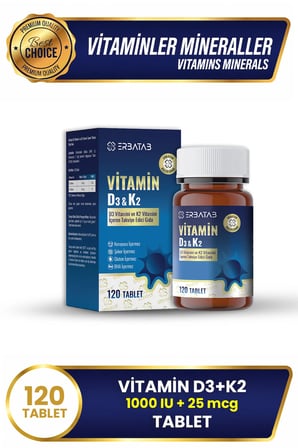 Erbatab D3 Vitamini ve K2 Vitamini İçeren Takviye Edici Gıda
